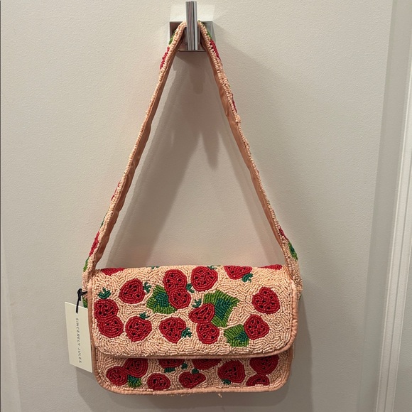 Sincerly Jules Handbags - NWT Sincerely Jules beaded Strawberry Shoulder Bag
